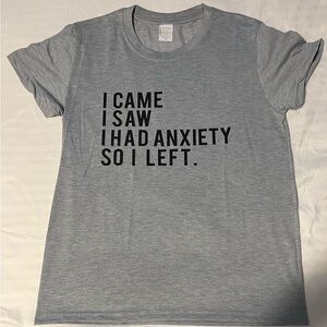 Gray Graphic T-Shirt Anxiety Humor